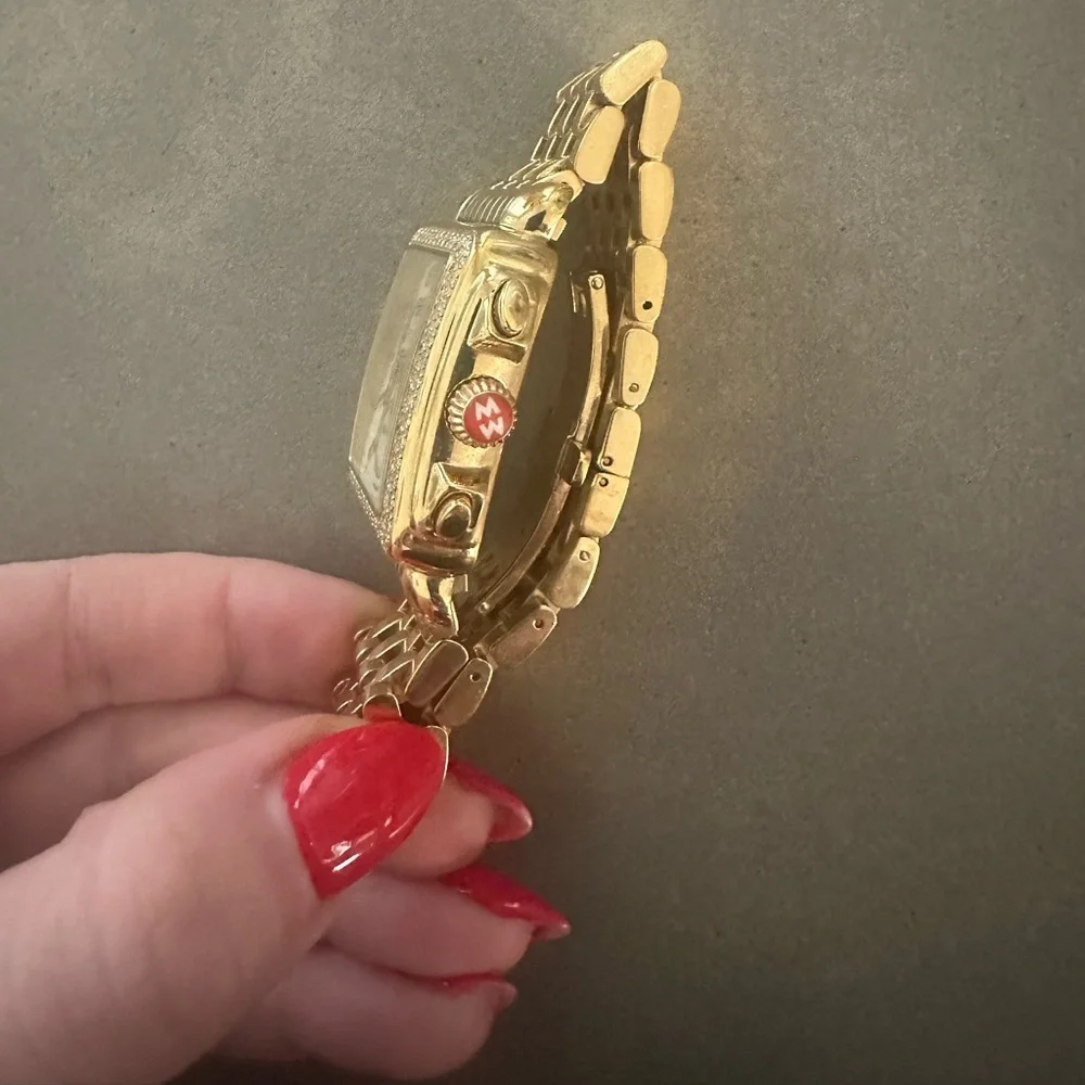 Michele Deco 18k Gold Diamond Watch